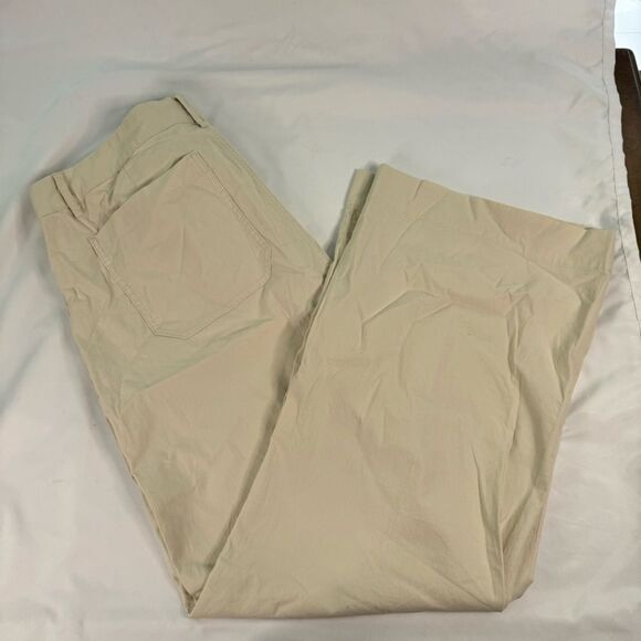 J Crew High Rise Patch Pocket Wide Leg Natural Pant Size 35 Linen Blend Stretch - Picture 10 of 11